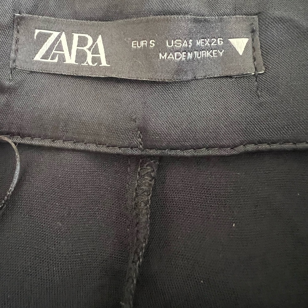 SOLD** Zara Womens Black Satin Wide-Leg Pants Size S (0585) - Picture 6 of 13